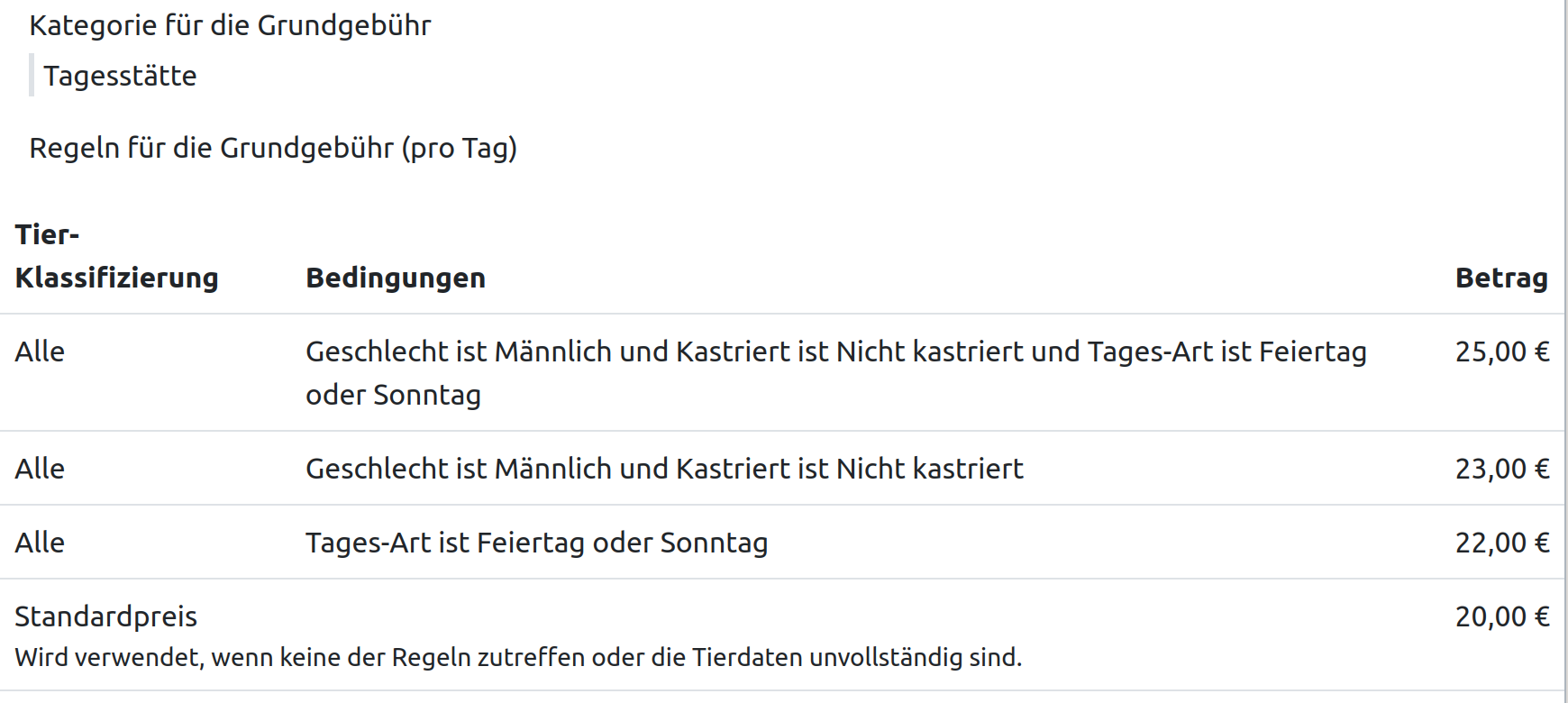 Grundgebühr